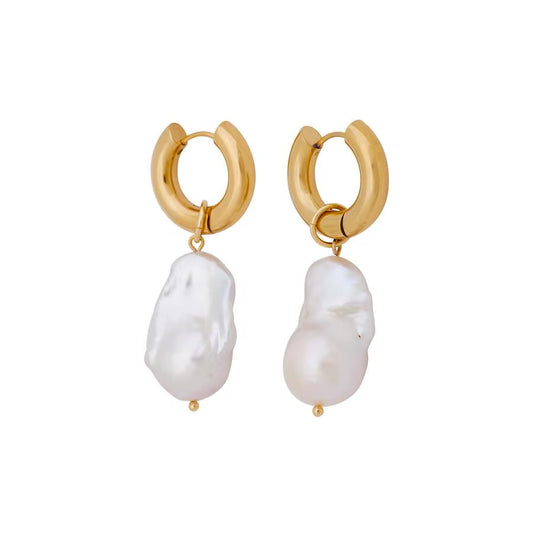 MIA PEARL HOOP EARRINGS